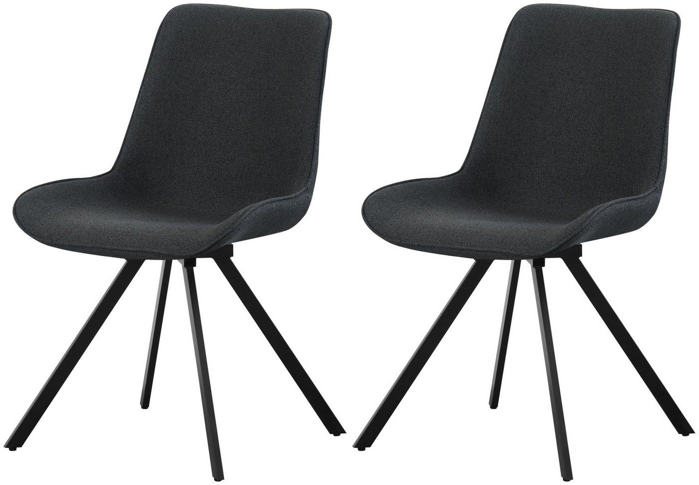 xonox.home Polsterstuhl, Esszimmerstühle aus Webstoff in anthrazit & Metallbeinen 52x85x61 cm xonox.home Polsterstuhl, Esszimmerstühle aus Webstoff in anthrazit & Metallbeinen 52x85x61 cm von xonox.home