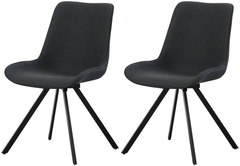 xonox.home Polsterstuhl, Esszimmerstühle aus Webstoff in anthrazit & Metallbeinen 52x85x61 cm xonox.home Polsterstuhl, Esszimmerstühle aus Webstoff in anthrazit & Metallbeinen 52x85x61 cm von xonox.home