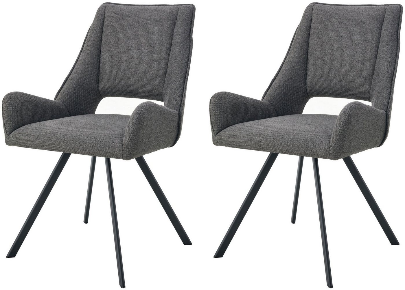 xonox.home Polsterstuhl, Esszimmerstühle aus Webstoff in anthrazit & Metallbeinen 56x91x63 cm xonox.home Polsterstuhl, Esszimmerstühle aus Webstoff in anthrazit & Metallbeinen 56x91x63 cm von xonox.home