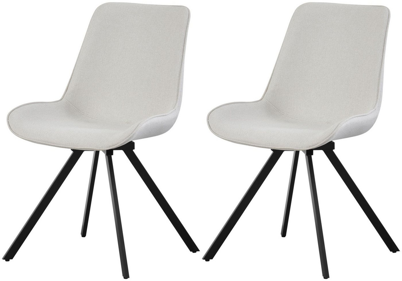 xonox.home Polsterstuhl, Esszimmerstühle aus Webstoff in creme & Metallbeinen 52 x 85 x 61 cm xonox.home Polsterstuhl, Esszimmerstühle aus Webstoff in creme & Metallbeinen 52 x 85 x 61 cm von xonox.home