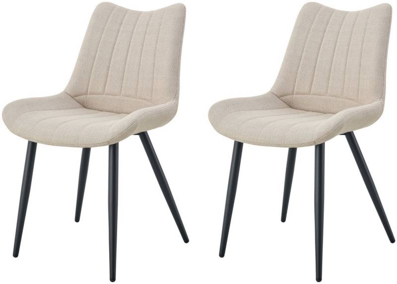 xonox.home Polsterstuhl, Esszimmerstühle aus Webstoff in creme & Metallbeinen 53 x 86 x 59 cm xonox.home Polsterstuhl, Esszimmerstühle aus Webstoff in creme & Metallbeinen 53 x 86 x 59 cm von xonox.home