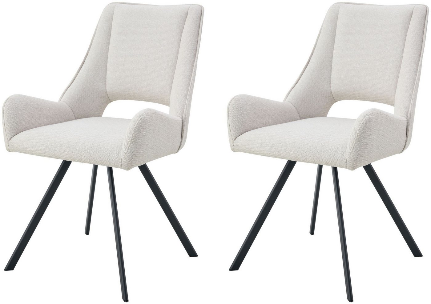 xonox.home Polsterstuhl, Esszimmerstühle aus Webstoff in creme & Metallbeinen 56 x 91 x 63 cm xonox.home Polsterstuhl, Esszimmerstühle aus Webstoff in creme & Metallbeinen 56 x 91 x 63 cm von xonox.home