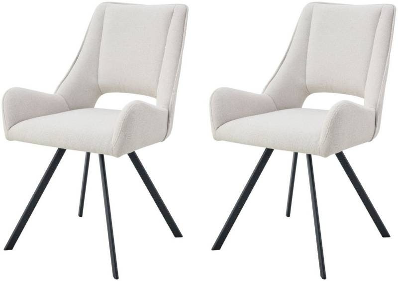 xonox.home Polsterstuhl, Esszimmerstühle aus Webstoff in creme & Metallbeinen 56 x 91 x 63 cm von xonox.home