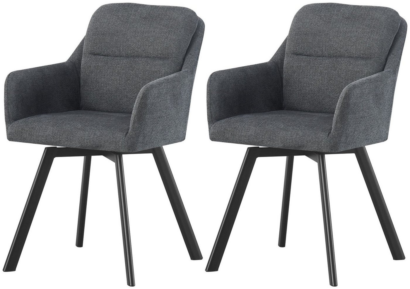 xonox.home Polsterstuhl, Stühle aus Chenille-Optik in anthrazit & Metallbeinen 53 x 87 x 62 cm xonox.home Polsterstuhl, Stühle aus Chenille-Optik in anthrazit & Metallbeinen 53 x 87 x 62 cm von xonox.home