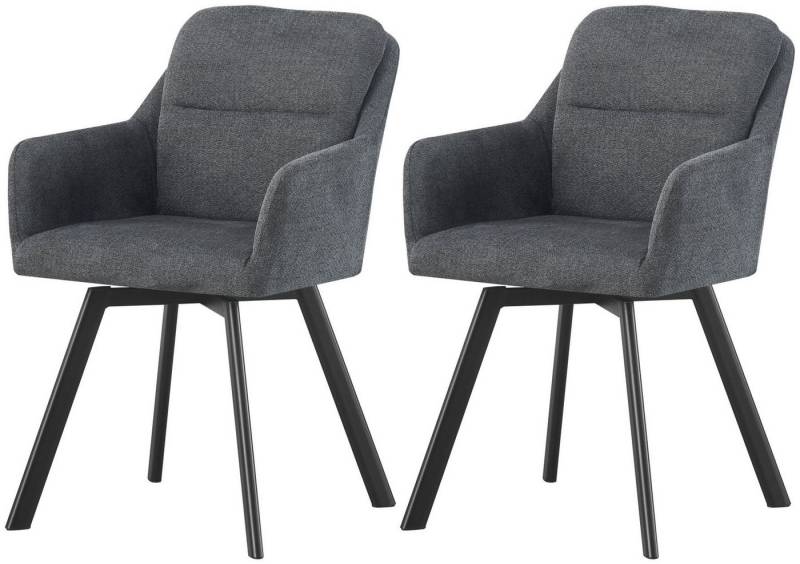 xonox.home Polsterstuhl, Stühle aus Chenille-Optik in anthrazit & Metallbeinen 53 x 87 x 62 cm xonox.home Polsterstuhl, Stühle aus Chenille-Optik in anthrazit & Metallbeinen 53 x 87 x 62 cm von xonox.home