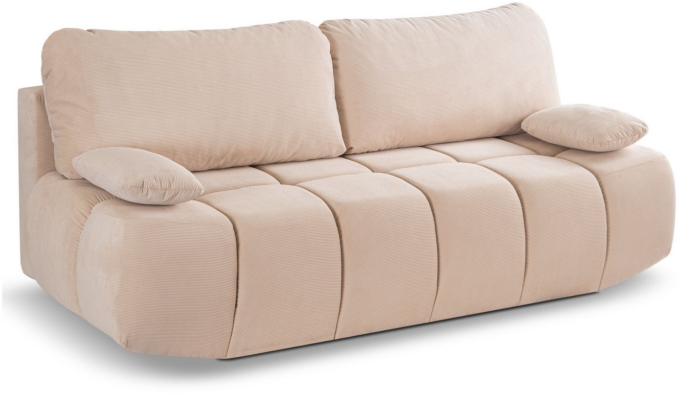 xonox.home Schlafsofa, 2 Sitzer aus Cord in beige inkl. Zierkissen B/H/T: 207x93x105cm von xonox.home