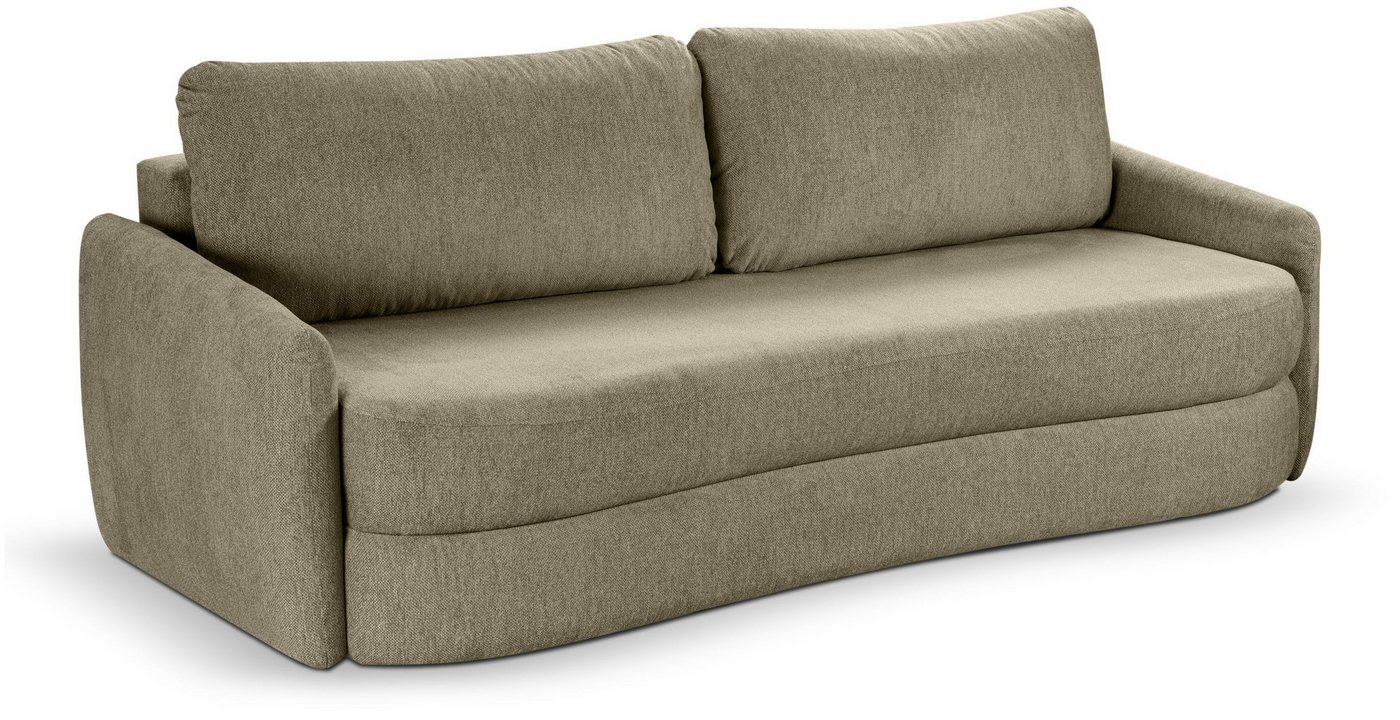 xonox.home Schlafsofa, 3 Sitzer aus Strukturstoff in grün B/H/T: 231x93x108cm von xonox.home