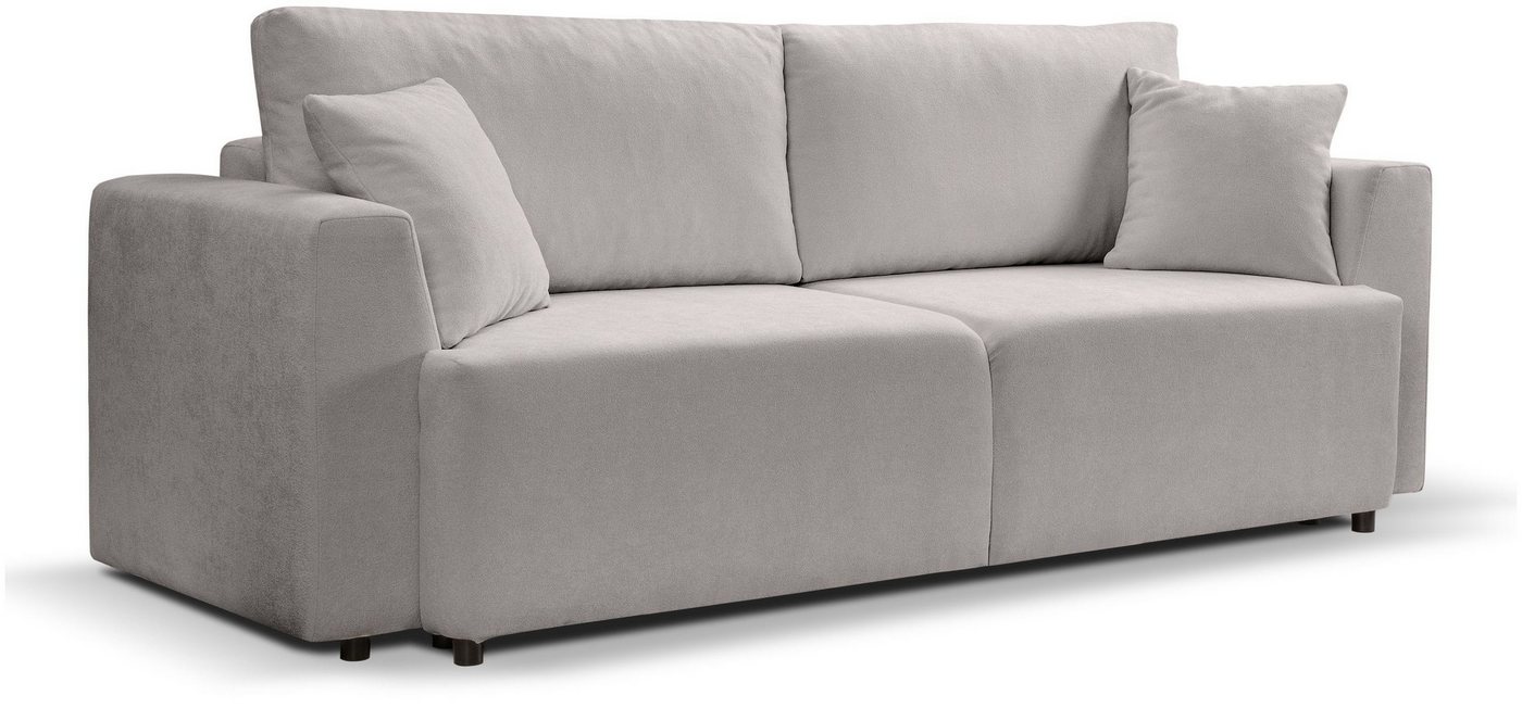 xonox.home Schlafsofa, 3 Sitzer aus Webstoff in hellgrau inkl. Zierkissen B/H/T: 250x95x99cm von xonox.home