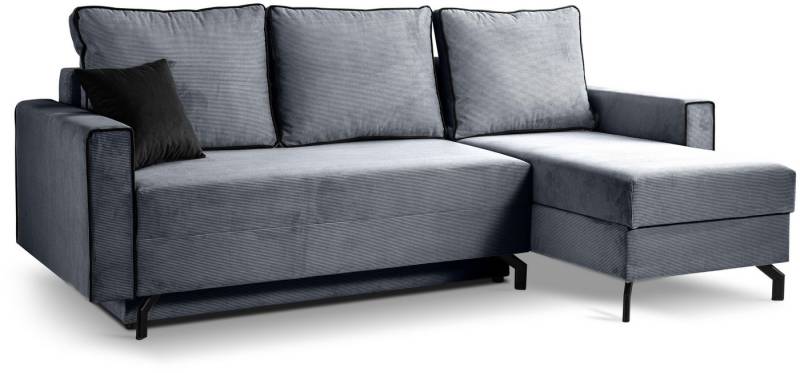 xonox.home Schlafsofa, in L-Form Recamiere rechts aus Cord in blau-grau B/H/T: 230x89x148cm xonox.home Schlafsofa, in L-Form Recamiere rechts aus Cord in blau-grau B/H/T: 230x89x148cm von xonox.home