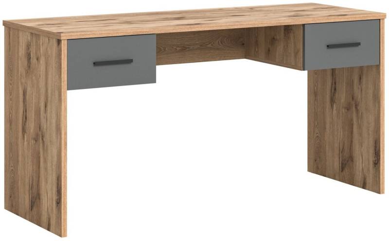 xonox.home Schreibtisch Schreibtisch MASON in Nox Eiche und Basalt grau 150 x 76 cm von xonox.home