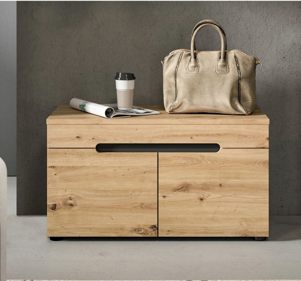 xonox.home Schuhbank Garderobenbank Sitzbank Canu, grau /Artisan Eiche ohne Sitzkissen, Schuhbank xonox.home Schuhbank Garderobenbank Sitzbank Canu, grau /Artisan Eiche ohne Sitzkissen, Schuhbank von xonox.home