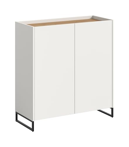 xonox.home – Schuhkommode Drive 97x90x38 cm in Weiß und Artisan Oak Nachbildung – Flurkommode mit Schublade & Türen – Moderner Schuhschrank für Diele & Eingangsbereich – kompakt & modern gestaltet von xonox.home