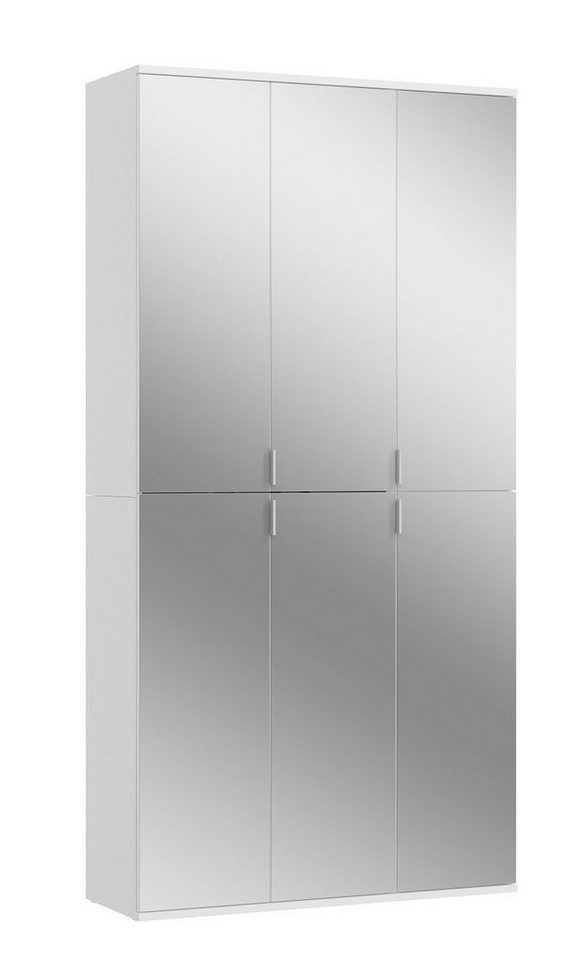 xonox.home Kleiderschrank Garderobenschrank Projekt X, Kombination, weiß, Spiegeltüren von xonox.home