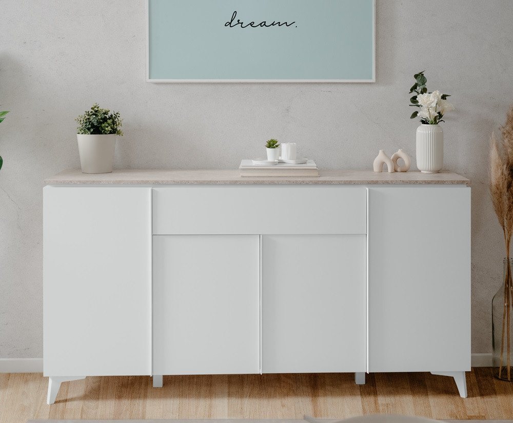 Finori Schuhschrank Kommode Sideboard Bertrix, Sandstein / Weiß, verschiedene Größen Finori Schuhschrank Kommode Sideboard Bertrix, Sandstein / Weiß, verschiedene Größen von Finori