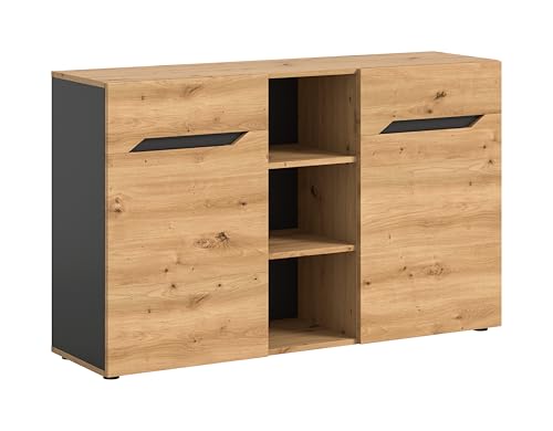 xonox.home Sideboard Caserta 130x81x37 cm in Korpus Basalt grau Nb. und Front Artisan Eiche Nb. - Kommode Schrank Sideboard Anrichte - stauraum & zeitlos xonox.home Sideboard Caserta 130x81x37 cm in Korpus Basalt grau Nb. und Front Artisan Eiche Nb. - Kommode Schrank Sideboard Anrichte - stauraum & zeitlos von xonox.home