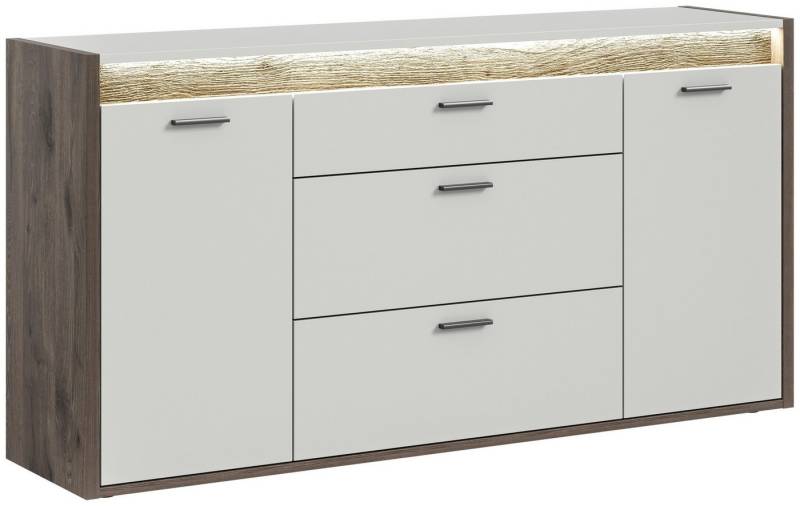 xonox.home Sideboard in Nox Oak Dunkel / Hellgrau - 167x86x40cm (BxHxT) von xonox.home