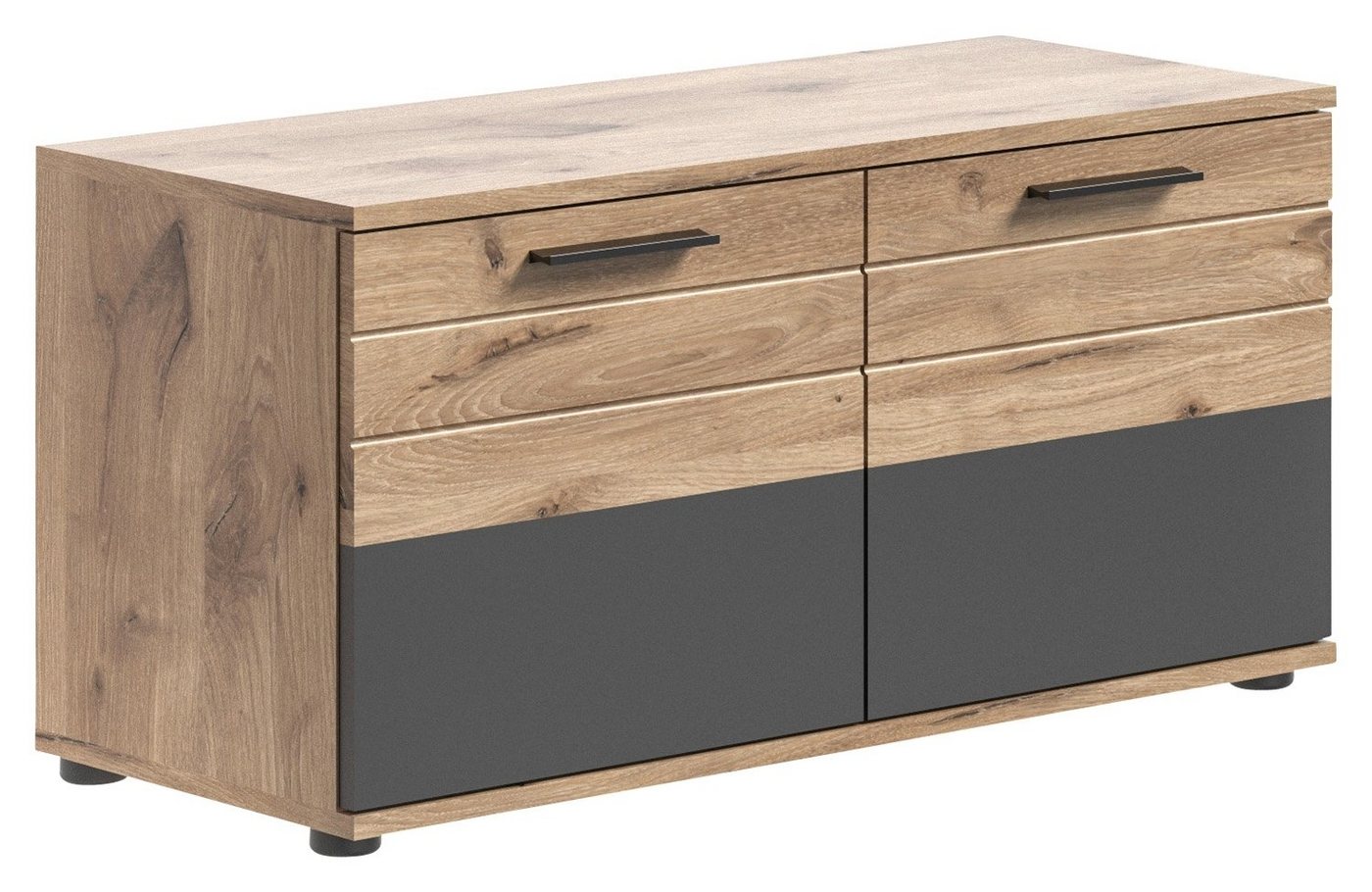 xonox.home Sitzbank Garderobenbank MASON, Braun, Grau, B 90cm, T 37cm, mit 2 Türen und 4 Innenfächern von xonox.home