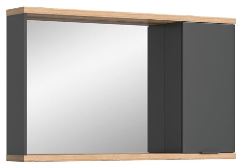 xonox.home Spiegelschrank - B 130 cm - Anthrazit - Nox Eiche Dekor - 1 Tür xonox.home Spiegelschrank - B 130 cm - Anthrazit - Nox Eiche Dekor - 1 Tür von xonox.home