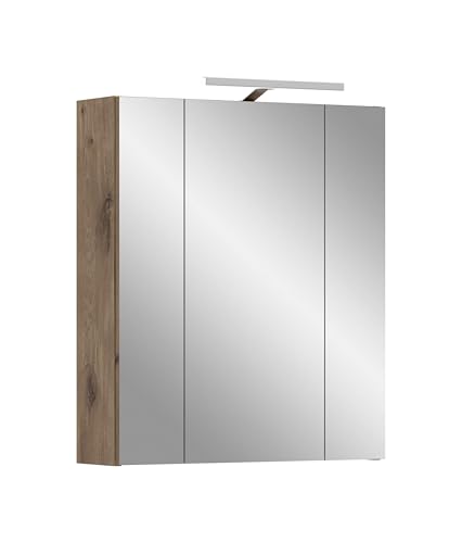 xonox.home – Spiegelschrank Ice 60x70x18 cm inkl. Beleuchtung in Korpus Nox Oak Nachbildung und Front schwarz matt – Spiegelschrank mit Licht in Holzoptik – markant & edel xonox.home – Spiegelschrank Ice 60x70x18 cm inkl. Beleuchtung in Korpus Nox Oak Nachbildung und Front schwarz matt – Spiegelschrank mit Licht in Holzoptik – markant & edel von xonox.home