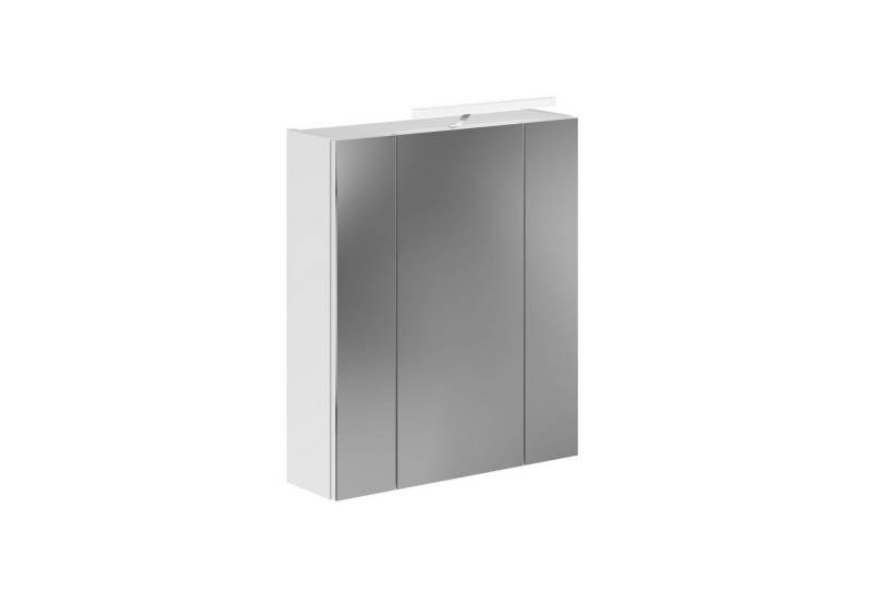 xonox.home Spiegelschrank Linus (2tlg. Set bestehend aus Spiegelschrank, Badaufsatzleuchte) Spiegelglas Weiß Melamin 60x71x19 cm von xonox.home