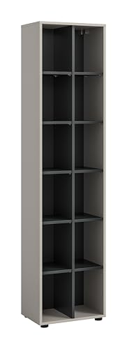xonox.home – Stauraumregal Noida 192x45x35 cm in Kaschmir Nachbildung und Schwarz – Offenes Regal für Wohnzimmer oder Büro – modern, funktional & vielseitig einsetzbar von xonox.home