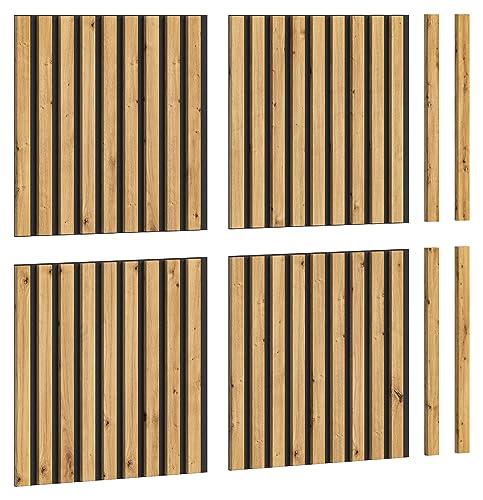 xonox.home System Silence X4FG2101 Wandpaneel Wandverkleidung Lamellenverkleidung Akustikpaneel 4er Set in Artisan Eiche Nb. ca. 40x40x2 cm von xonox.home