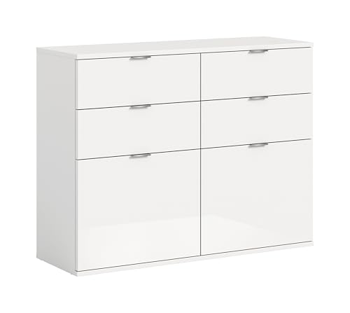 xonox.home Systemmöbel Projekt X Schuhschrank Schuhkommode Schuhregal Garderobenschrank Dielenschrank Flurmöbel Mehrzweckschrank in Front weiß Hochglanz Korpus weiß, ca.120x85x34 cm xonox.home Systemmöbel Projekt X Schuhschrank Schuhkommode Schuhregal Garderobenschrank Dielenschrank Flurmöbel Mehrzweckschrank in Front weiß Hochglanz Korpus weiß, ca.120x85x34 cm von xonox.home