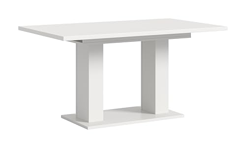 xonox.home Tisch Motion X4AA9T74 Ausziehbarer Esstisch in weiß Nb. mit Doppelsäulen-Fußgestelll, ca. 150-190x76x90 cm von xonox.home