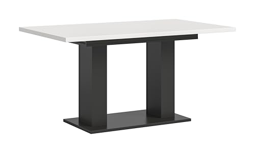 xonox.home Tisch Motion X4AH6T76 Ausziehbarer Esstisch in weiß Nb. und grau Nb. mit Doppelsäulen-Fußgestell, ca. 150-190x76x90 cm von xonox.home