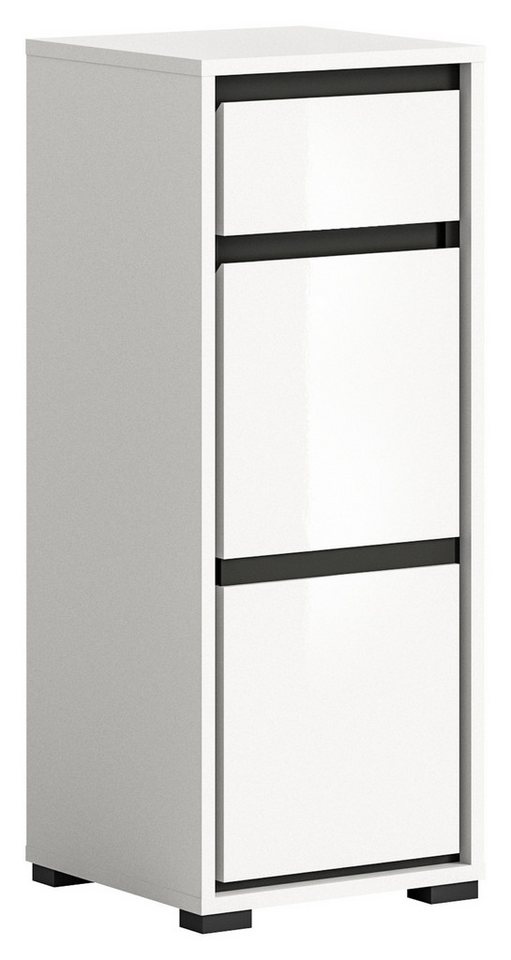 xonox.home Unterschrank in Weiß Hochglanz - 35x87x31cm (BxHxT) von xonox.home