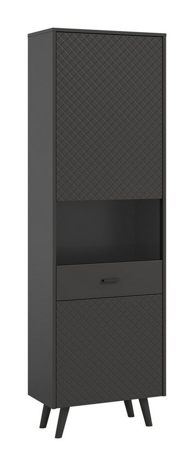 xonox.home Vitrine Vitrine Linea, grau Vitrine dunkel, Wohnzimmerschrank 60 cm xonox.home Vitrine Vitrine Linea, grau Vitrine dunkel, Wohnzimmerschrank 60 cm von xonox.home