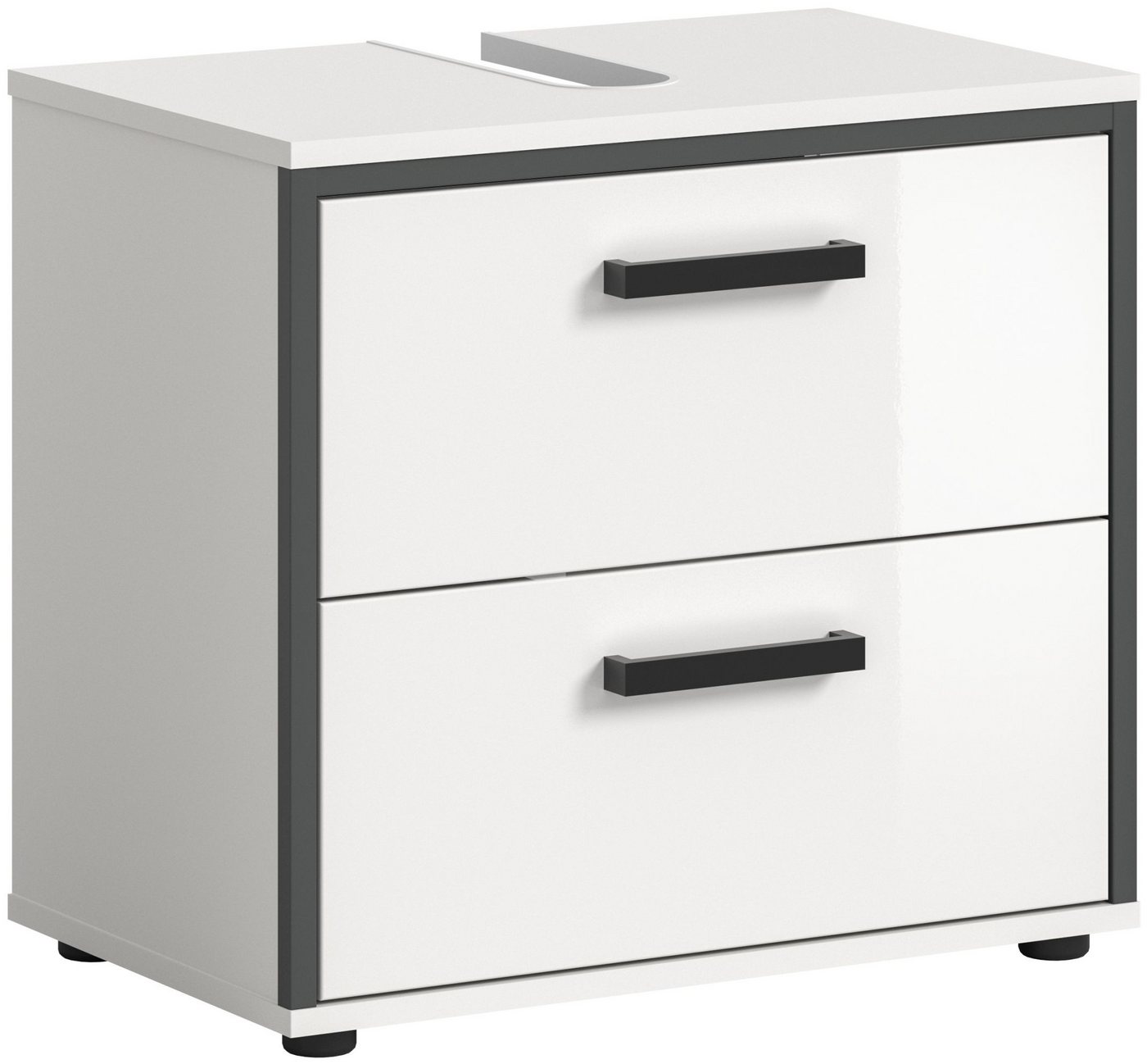 xonox.home Waschbeckenschrank Kojak in weiß hochglanz inkl. Schubkästen und Siphonausschnitt 60/55/37 cm xonox.home Waschbeckenschrank Kojak in weiß hochglanz inkl. Schubkästen und Siphonausschnitt 60/55/37 cm von xonox.home