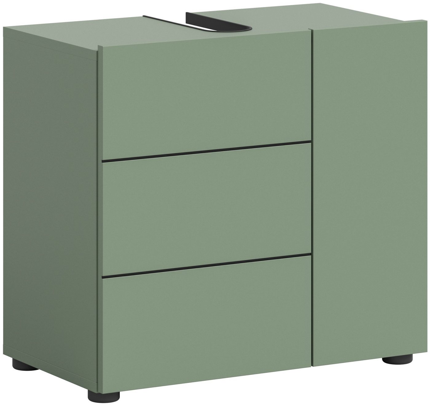 xonox.home Waschbeckenschrank in Smoke Green Nachbildung und schwarz B/H/T: 60 x 57 x 34 cm von xonox.home