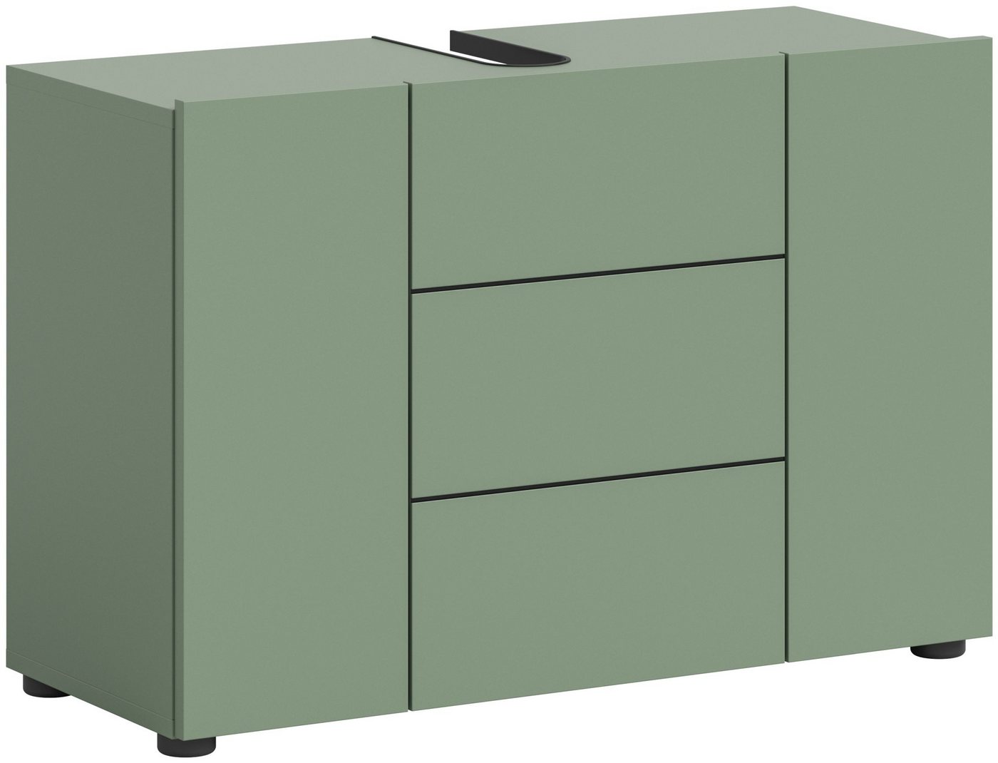 xonox.home Waschbeckenschrank in Smoke Green Nachbildung und schwarz B/H/T: 82 x 56 x 34 cm xonox.home Waschbeckenschrank in Smoke Green Nachbildung und schwarz B/H/T: 82 x 56 x 34 cm von xonox.home
