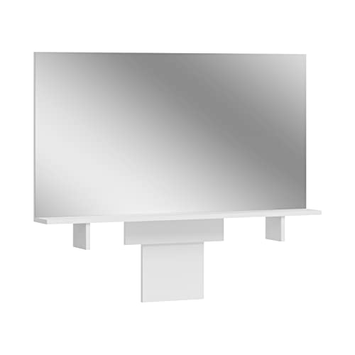 xonox.home Schminktisch Emma Aufsatzspiegel Schminkspiegel Kosmetikspiegel Hängespiegel Spiegel ca. 110x70x13 cm mit Ablagefläche und großer Spiegelfläche von xonox.home