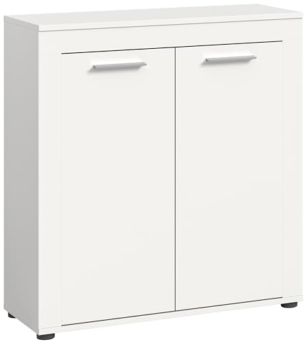 xonox.home Wohnzimmer Jam Highboard Hochkommode Wohnzimmerschrank Hochschrank Anrichte in weiß Melamin, ca.80x88x35 cm von xonox.home