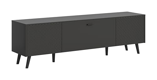 xonox.home Wohnen Linea X84C2T32 Lowboard TV-Board Medienboard in grau matt tiefzieh, in ca. 185x55x40 cm von xonox.home