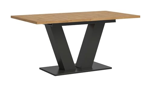 xonox.home - Esstisch Motion 150-190x76x90 cm in Artisan Eiche Nb mit V-Gestell in grau Nb - Esstisch Esszimmertisch Tisch Esszimmer - modern und funktional von xonox.home