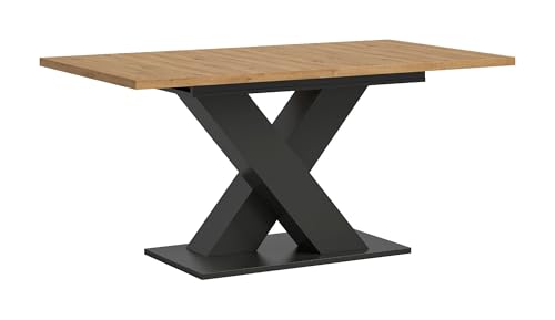 xonox.home Wohnen Motion Esstisch Esszimmer Tisch in Artisan Eiche Nb. X-Gestell in grau Nb. ca.150-190x76x90 cm von xonox.home