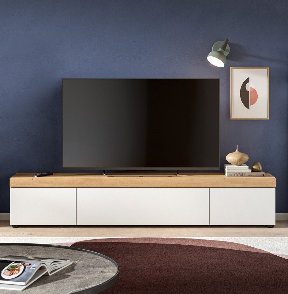 xonox.home Wohnwand TV-Lowboard Ruda, weiß / Artisan Eiche, Vitrine weiß, Wohnzimmerschrank 30 cm xonox.home Wohnwand TV-Lowboard Ruda, weiß / Artisan Eiche, Vitrine weiß, Wohnzimmerschrank 30 cm von xonox.home