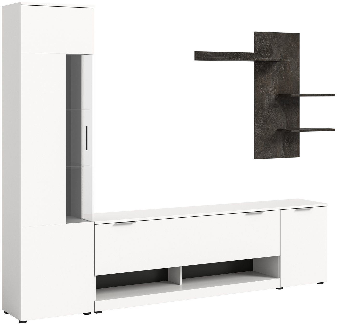 xonox.home Wohnwand in Weiß - 250x190x35cm (BxHxT) von xonox.home