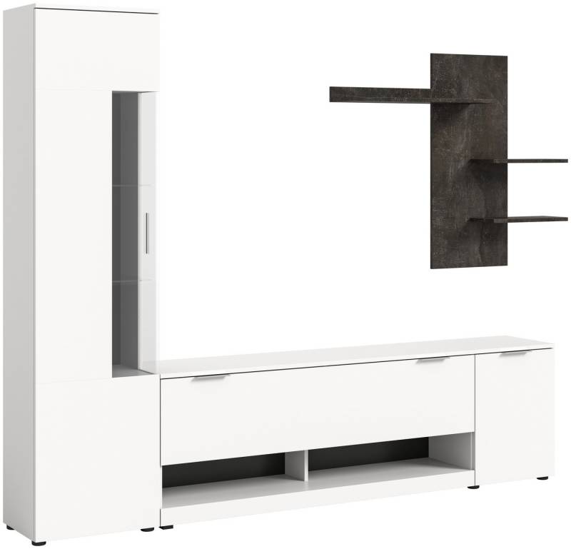 xonox.home Wohnwand in Weiß - 250x190x35cm (BxHxT) von xonox.home