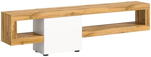 xonox.home Wohnzimmer Samba Lowboard TV-Board Wohnwand-Element TV-Schrank in weiß melamin Abs. Wotan Eiche, ca. 190x51x30cm von xonox.home