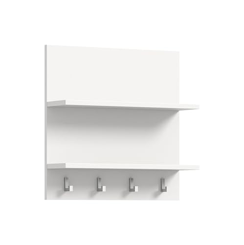 xonox.home X07A9622 Projekt X Systemmöbel Garderobe Paneel Wandboard in weiß Hochglanz, ca. 52x52x15 cm von xonox.home