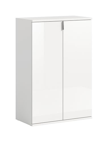 xonox.home X07A9T32 Projekt X Schuhschrank Weiss Hochglanz, Kommode, Schuhkommode 61 x 99 x 34 cm von xonox.home