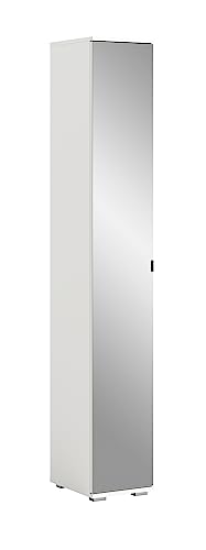 xonox.home Garderobe Prego Spiegelschrank Flurschrank mit Spiegel Spiegelstauraumschrank in weiß, ca. 30x191x37cm von xonox.home