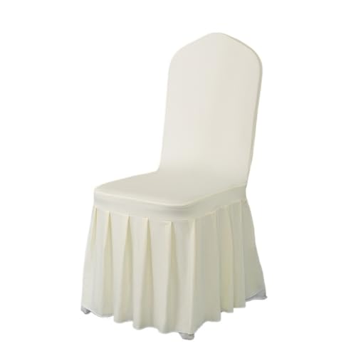 xotoa All-Inclusive-Plissee-Rock-Stuhl-Abdeckung Hochzeitsbankett Hochzeitstreffen Hocker Abdeckung(Beige,4pcs 45 * 45 * 95cm) von xotoa