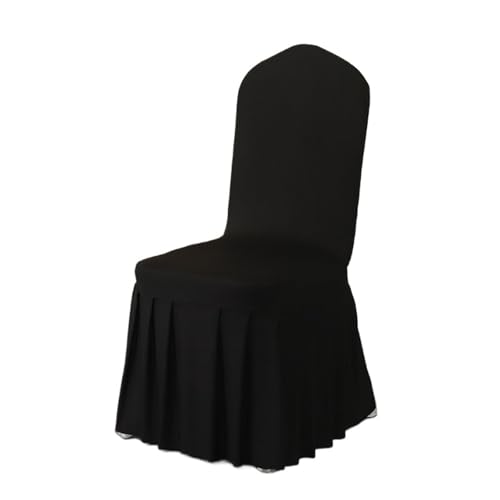 xotoa All-Inclusive-Plissee-Rock-Stuhl-Abdeckung Hochzeitsbankett Hochzeitstreffen Hocker Abdeckung(Black,2pcs 45 * 45 * 95cm) von xotoa