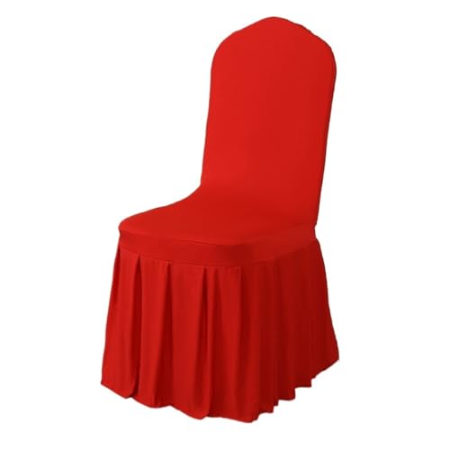 xotoa All-Inclusive-Plissee-Rock-Stuhl-Abdeckung Hochzeitsbankett Hochzeitstreffen Hocker Abdeckung(Brightred,4pcs 45 * 45 * 95cm) von xotoa
