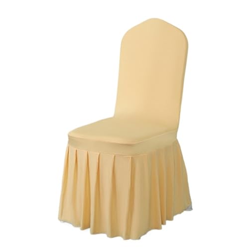xotoa All-Inclusive-Plissee-Rock-Stuhl-Abdeckung Hochzeitsbankett Hochzeitstreffen Hocker Abdeckung(Champagnecolor,6pcs 45 * 45 * 95cm) von xotoa